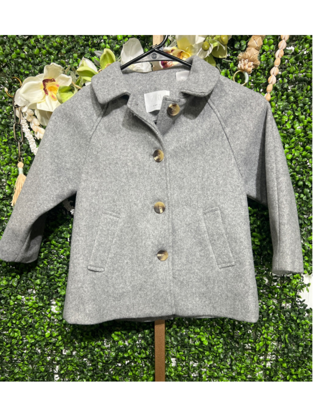 Zara Girls Wool Blend Classic Button Up Outerwear Pea Coat size 6